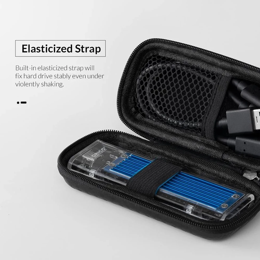 Orico-하드 디스크 보관 가방 지퍼 Ssd 케이스 휴대용 충격 방지 외장 파우치 방수 및 방습 충격 흡수