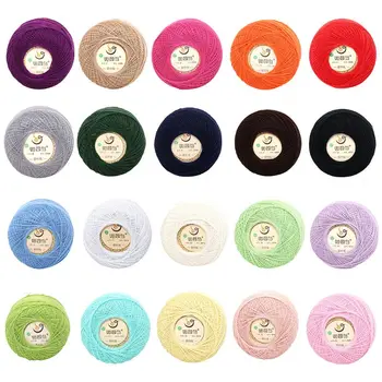 

50g Thin DIY Cotton Lace Yarn Candy Color Crochet Hand-Woven Silk Light Thread NEW