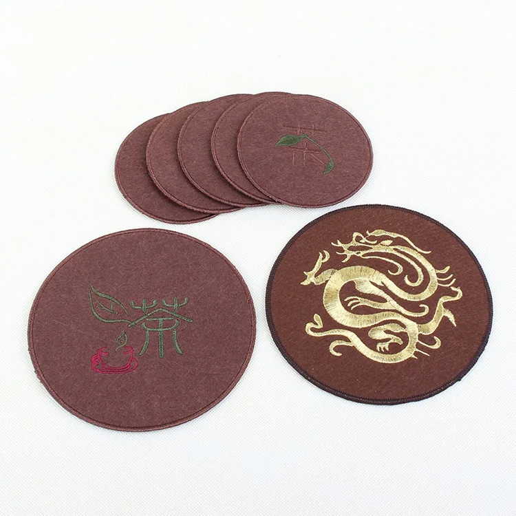 

Manufacturers Hot Sales Coffee Embroidered Cotton Pot Coasters Tea Set Tea Ceremony Accessories hu dian Tea Table Tea Mat Insula