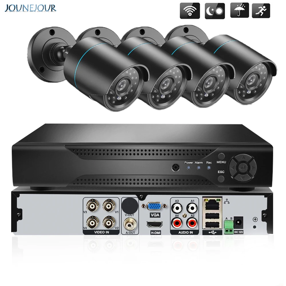 4CH AHD DVR Беспроводная CCTV Wifi камера система безопасности комплект 720 P/1080 P системы