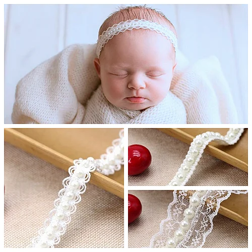 baby headband pearl lace Hair Accessories Newborn Photography Props party wedding Gift headwear Photo Studio Accessories
