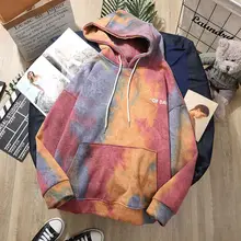 Aliexpress - Fashion Tie-dye Harajuku Warm Women’s Pullover Tops Sweatshirt Autumn And Winter Plus Velvet Thick Loose Korean Coat Hoodies