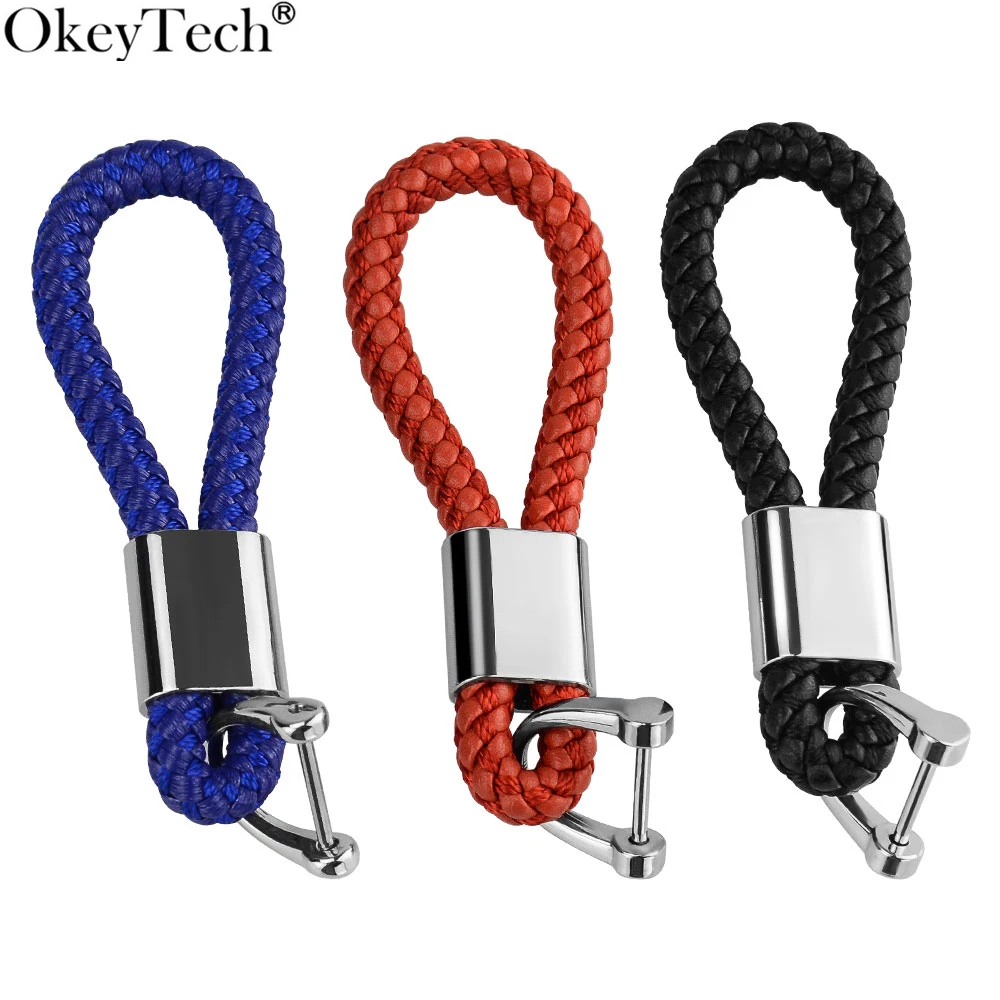 Okeytech 1 шт. из искусственной кожи автомобиль дистанционного Плетеный ключевой
