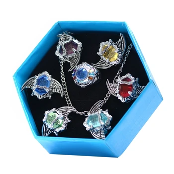 

7Pcs/Set Katekyo Hitman Reborn Vongola Anime Cosplay Wing Rings Fashion Jewelry