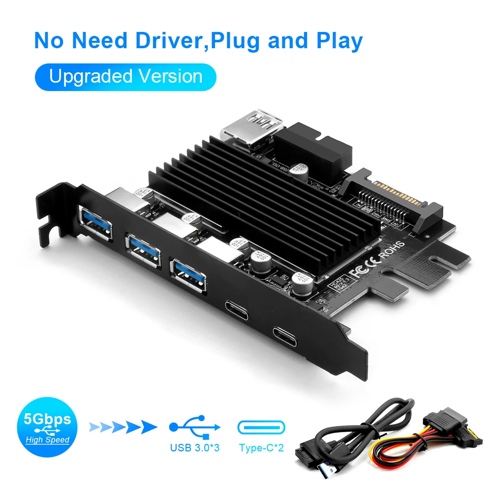Rocketek usb 3.0 タイプ c pci e 拡張カード 5 ポートアダプタ外部コントローラエクスプレス 19 ピンケーブル、 sata 電源コネクタコードアドオンカード - AliExpress Rocketek usb 3.0 タイプ c pci e 拡張カード 5 ポートアダプタ外部コントローラエクスプレス 19 ピンケーブル、 sata 電源コネクタコードアドオンカード - AliExpress