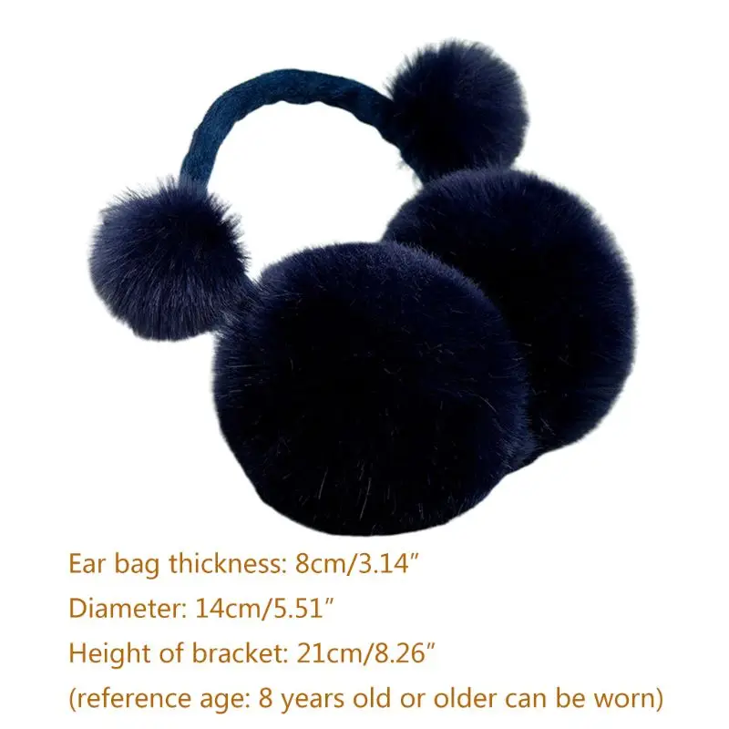 Детские зимние милые наушники с помпоном, складные однотонные наушники для ушей, теплая повязка на голову L41B
