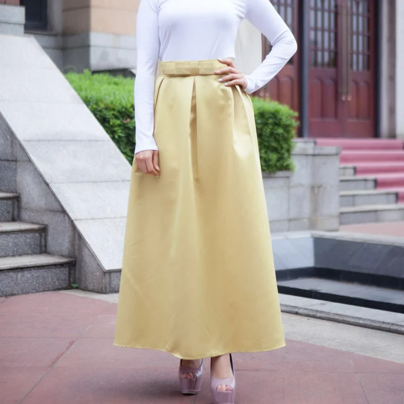 Большие размеры, макси юбки Faldas Mujer Moda, Абая для мусульман, Дубай, длинная Плиссированная макси юбка с высокой талией, женские юбки Jupe Longue Femme