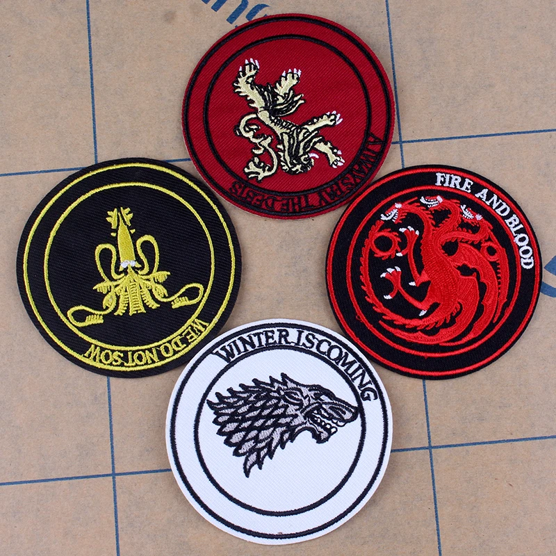 

Nicediy Game of Thrones Hippie Patches for Clothing DIY Stripe UFO Embroidered Iron on Patches On Clothes For Backpacks Washable