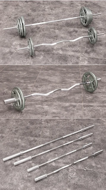 1.2m Gym Home Fitness Straight Curved barbell Pole Φ 25/50