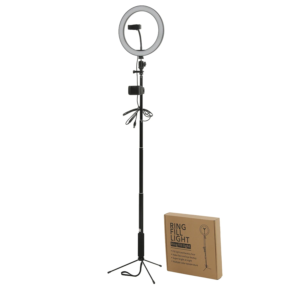  10 Inch Photography LED Light Tripod Ring Lamp Set Youtube Video Live 3300-5500k Photo Studio 60 In - 4000129327176
