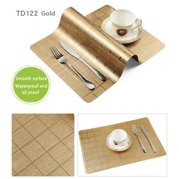 

2 PCS Rectangular Pvc Table Cover Heat-insulating Placemat Table Cloth Square Stain Resistant Coaster Mat Kitchen Accessories