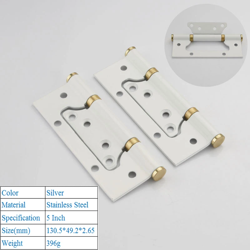 7802 LBA High-Grade 304D Stainless Steel Decorative Furniture Door Hinge Mother-in-law Hinge 4" 5" Wooden Door Bearing Folding Hinge - Color: 7802
