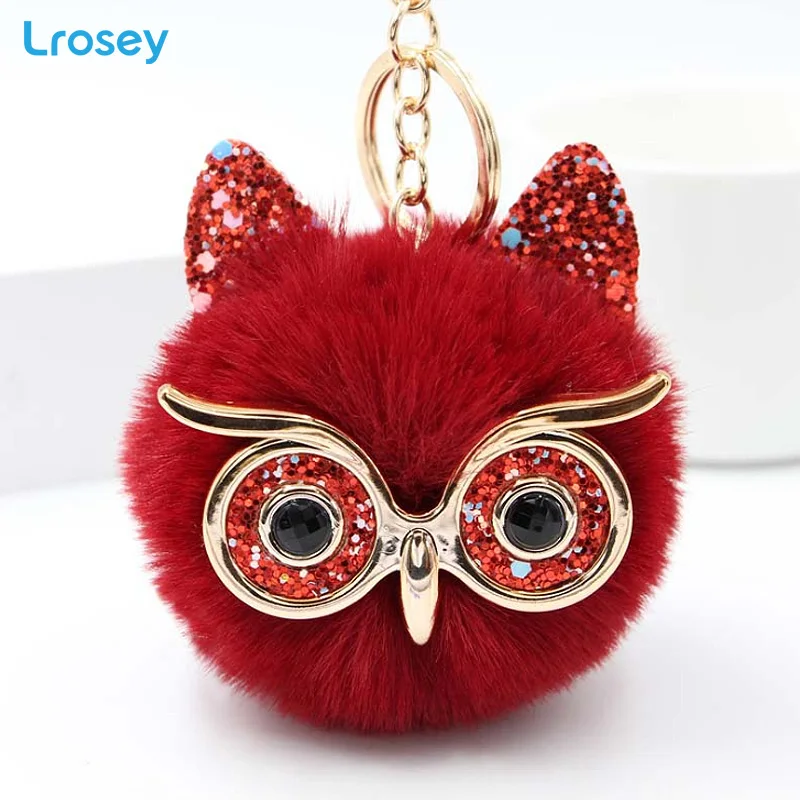 Red Owl Скандинавский брелок с пайетками и крабом, украшение для детской комнаты, рождественские украшения для дома, аксессуары, плюшевая сова, красочная сумка с единорогом - Цвет: Red Owl