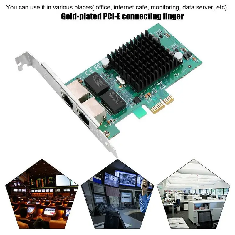 Для Intel 82575 Pci-E X1 2-Порты и разъёмы Gigabit Ethernet сервер адаптер Сетевая карта адаптер для ПК