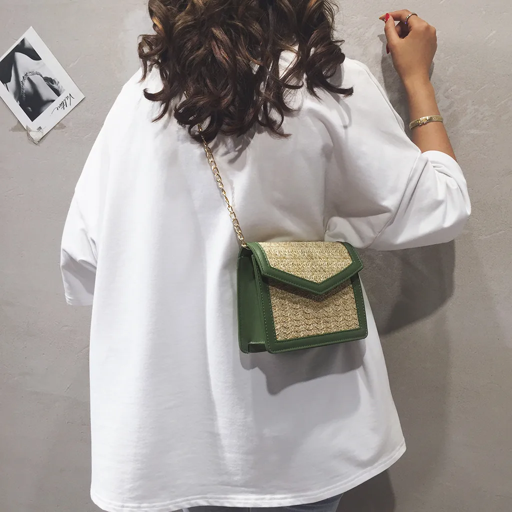 

Women Bag Beach Color Matching Woven Burlap Square Messenger torebki damskie sac a main femme de marque soldes torebka damska