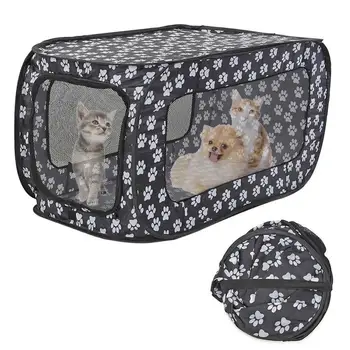 

Folding Pet Tent Dog Cage Playpen Fence Puppy Kennel Pet Cat Dog Play Tents Tunnel Rectangular Breathable Dogs Portable House