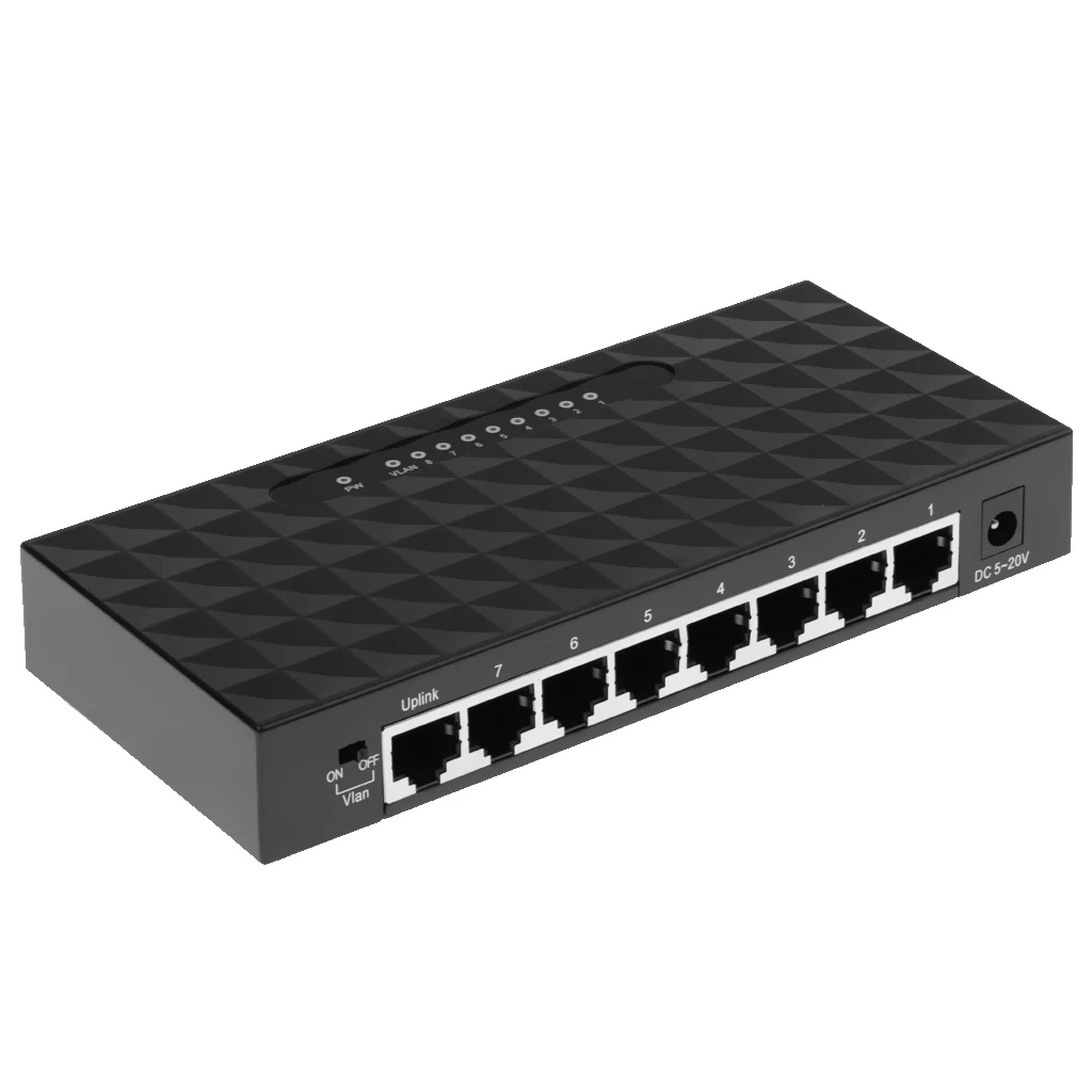 8-Порты и разъёмы Fast Ethernet Настольный Plug-and-Play VLAN коммутатор подключить роутер