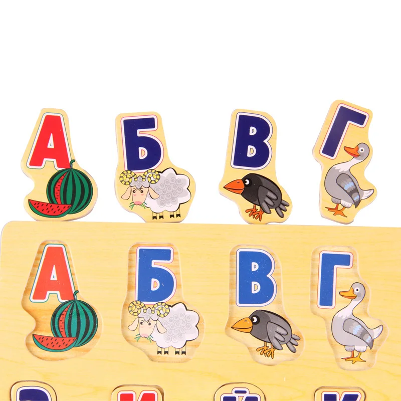 Деревянный Русский Арабский алфавит/буквы головоломки доска обучения Обучающие Монтессори детские игрушки подарок лучшие игрушки для детей