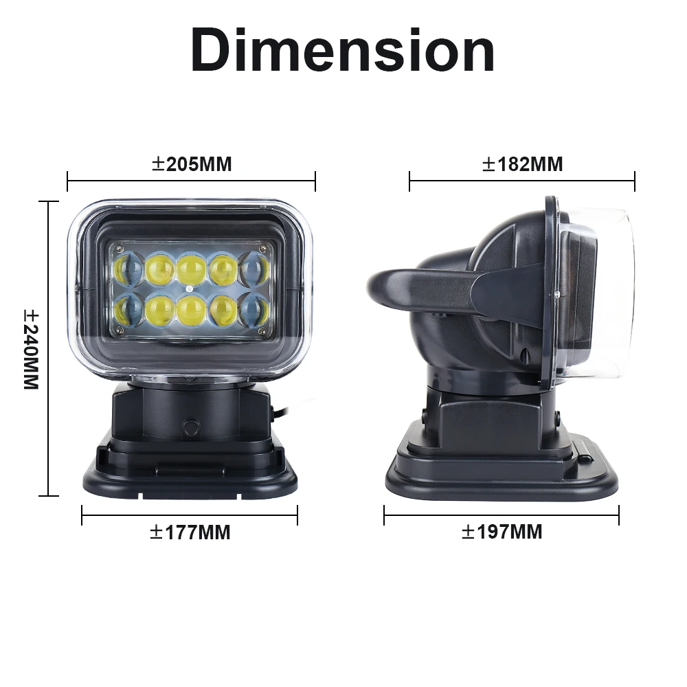 7 Inch 50W Led Remote Control Light Wireless