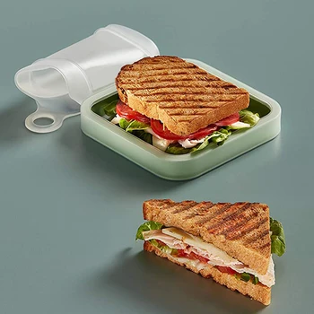 

Silicone Lunch Box Food Storage Container Bento Sandwich Case Toast Box Microwavable Portable Picnic Camping Rectangle Outdoor