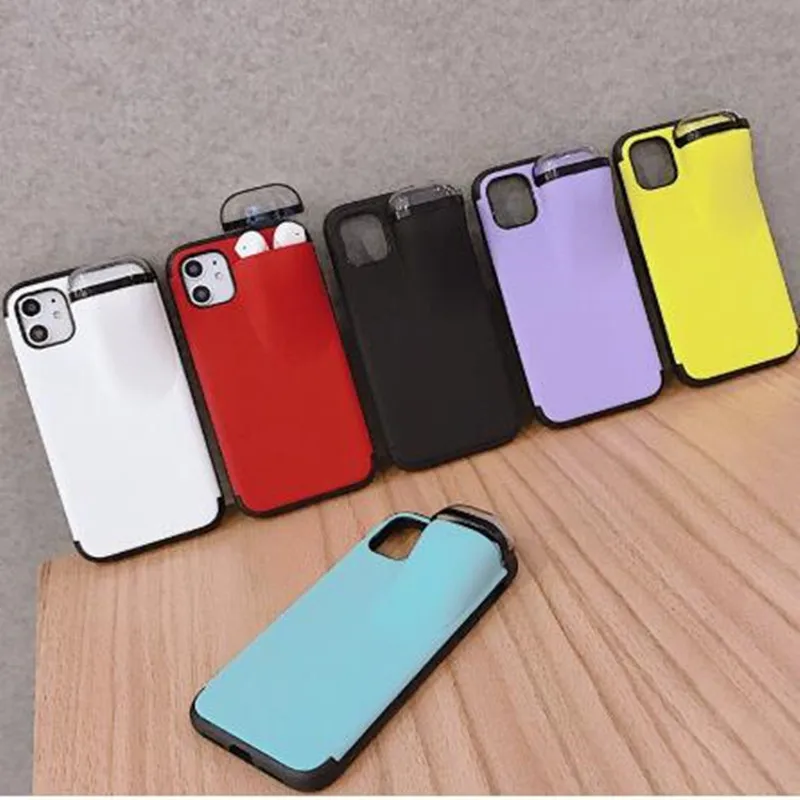 Чехол для наушников 2 в 1 iPhone 7 11 Pro 8 6 s plus xs max xr x чехол Apple Airpods задние крышки мягкая