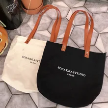 Сумка из овечьей шерсти контрастного цвета, простая повседневная сумка-тоут с буквенным принтом для студенток и девушек, Холщовая Сумка на плечо, высокое качество, Эко сумки для покупок