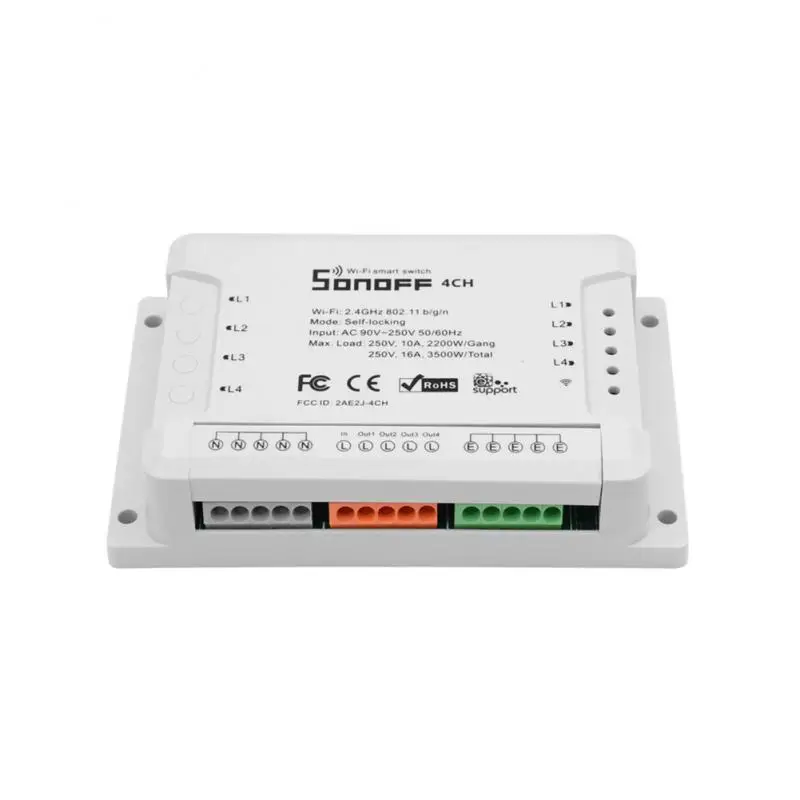 SONOFF 4CH R2 Wifi умный переключатель домашней автоматизации 90v〜250в дистанционный Интеллектуальный таймер работает с Ewelink Alexa Google Home