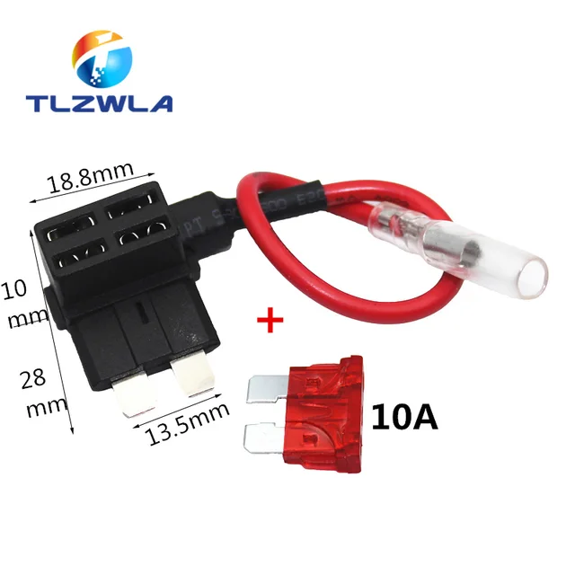 12V MINI SMALL MEDIUM Size Car Fuse Holder Add-a-circuit TAP Adapter with 10A Micro Mini Standard ATM Blade Fuse Standard2