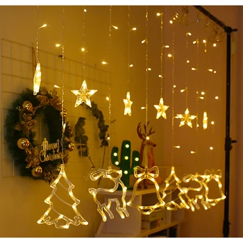 

LED Fairy Lights Christmas Curtain String Light LED Xmas Lamp For Wedding Party Garden Bedroom Window Decoration