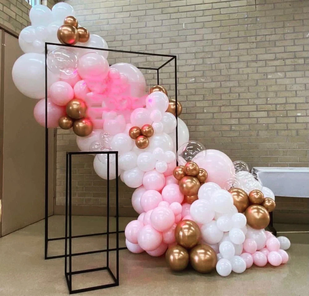 2ピース セット バルーンなしブラックアルスタンドウエディングバースデーメタルバルーン長方形背景スタンドイベント送料バックドロップ パーティー用自作デコレーション Aliexpress