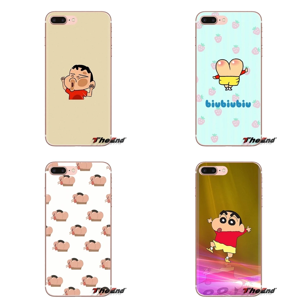 

For iPod Touch Apple iPhone 4 4S 5 5S SE 5C 6 6S 7 8 X XR XS Plus MAX Transparent Soft Cases Covers Cartoon Crayon Shin Chan Art