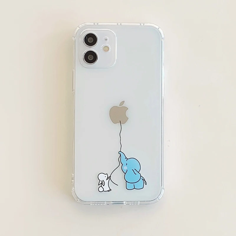 otterbox symmetry Cartoon Funny rabbit Elephant Phone Case For iphone11pro max 7 8 Plus Xs Xr Max 12Pro max 12 mini bunny Clear backcover funda apple phone case Cases For iPhone