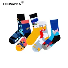 Продукт осень/зима женские носки популярный логотип Хип-Хоп унисекс забавные носки креативный горячий воздушный шар лотоса Винтажный стиль