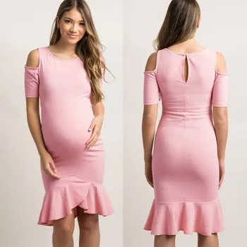 

Pregnant Mom Dress Women's Maternity Short Sleeve Casual Short Soft Slim Dresses