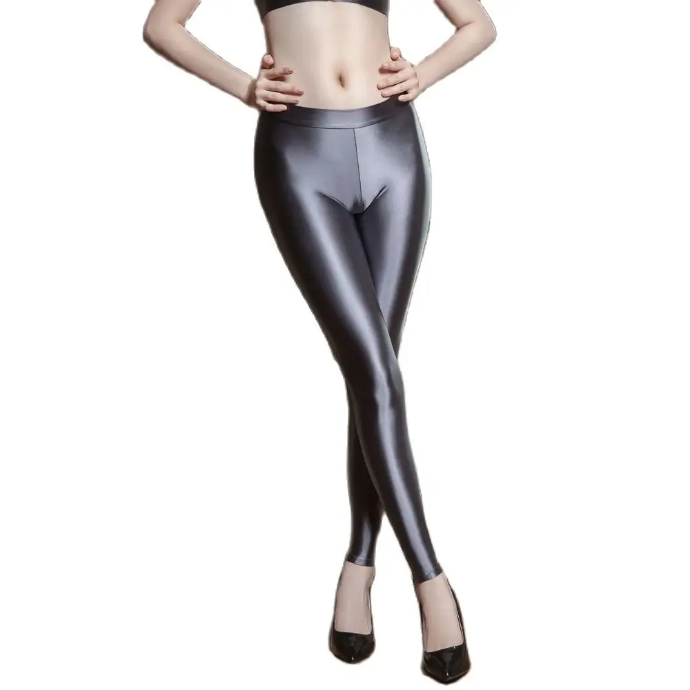 Oil Glossy Shiny Hot Sexy Pencil Pants Bodycon Fitness Legging Night  Clubwear Wetlook Leggings Trouser Women Streetwear Pantalon