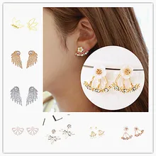 Пара качающихся золотых и посеребренных висячих сережек с кристаллами, модные массивные Ювелирные серьги для женщин