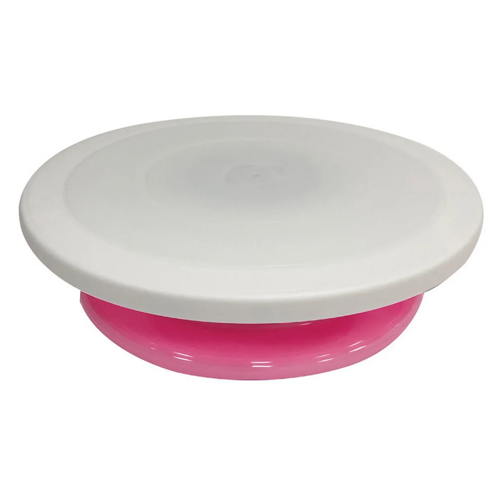 28cm white pink Тарелка для торта вращающаяся противоскользящая подставка для торта для украшения стола для торта лопатка для торта DIY кухонный инструмент для выпечки - Цвет: 28cm white pink