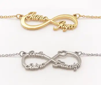 

Infinity Name Necklaces For Women Men Couple Nameplated Jewelry Custom Letter Necklace Pendant Personalized Friendship gift
