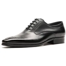 High Quality Genuine Leather Men Formal Shoes Party Pointed Toe Dressy Weddings Famous Luxury Brand Men Dress Shoes