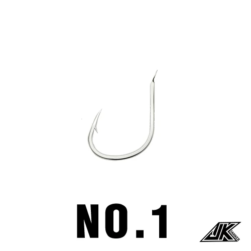 30PCS Pike Jigging Hooks Saltwater Size No.1-2 and 1/0-6/0 Slow Pitch Fishhook Ocean Boat Fishing Accessories Barbed Jig Hook N0.1-30pcs