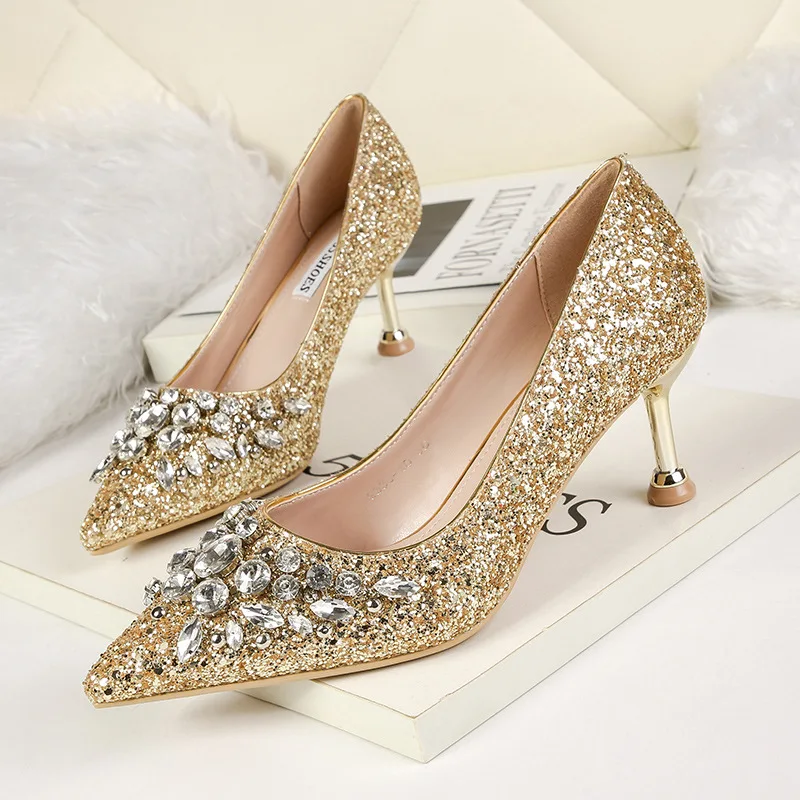 ladies crystal shoes