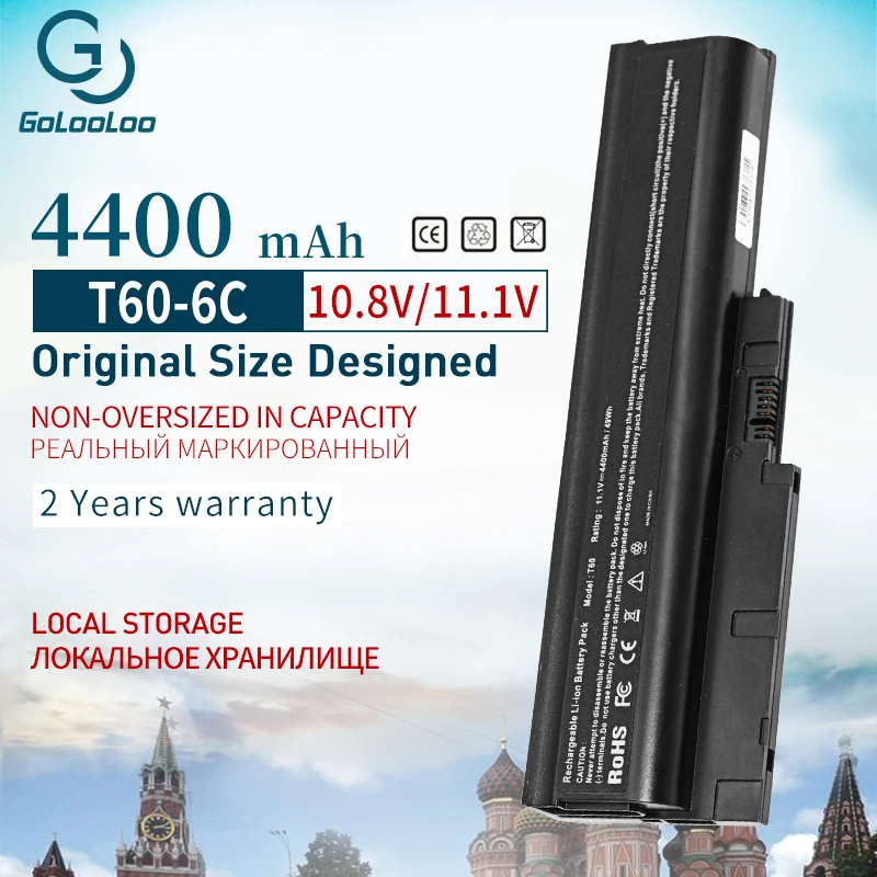 Аккумулятор 11 1 В для IBM Lenovo Thinkpad R60 R60E R61E R61i T60 T60P T61 (экран 14 15 4) T61P R500 T500 W500 Sl500 40Y6799 |