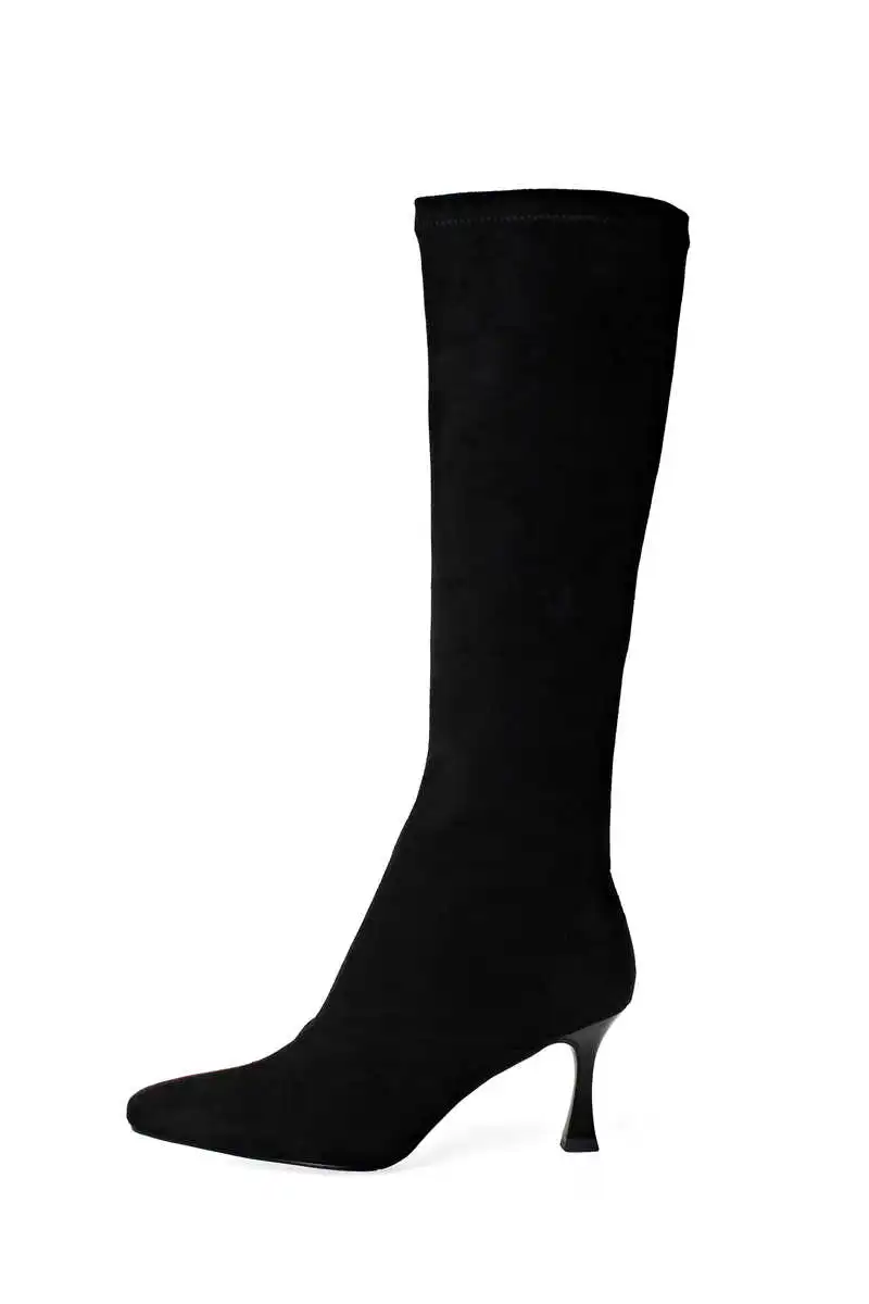 black ASUMER/размеры 34-43; Новинка; высококачественные сапоги до колена со змеиным принтом; обувь на тонком высоком каблуке смешанных цветов; сезон осень-зима; женские сапоги - Цвет: black