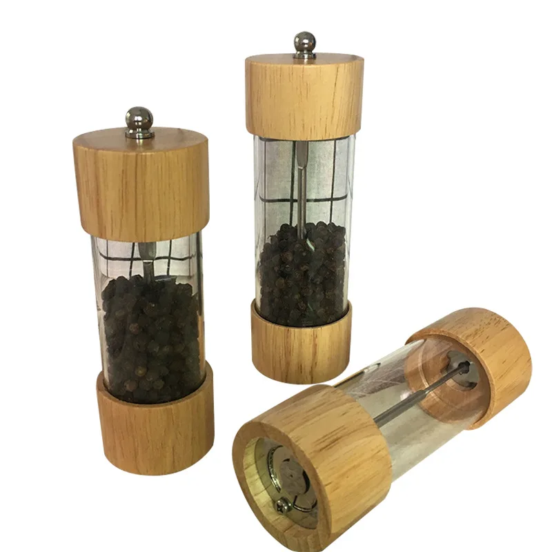 Acrylic Transparent Pepper mill grinder Wooden peppercorn cumin spice Grinding machine Home Kitchen Tools For Cooking WJ51212 | Дом и сад
