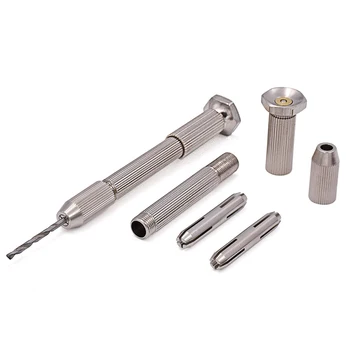 

50x Keyless Chuck Rotary Bits Mini Hand Drill Micro Aluminum Wood Drilling Tool