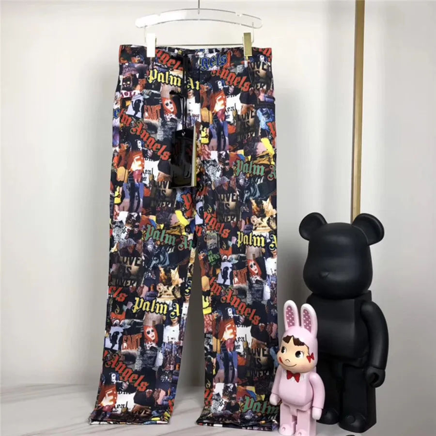 

Palm Angels Pants 1:1 High Quality Elastic Waist Casual flower Jogger Sweatpants