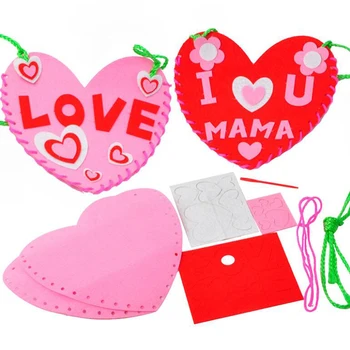 

Handmade DIY Children Non-woven Heart Backpack Kindergarten Handmade Sewing Backpack For Making Material Box