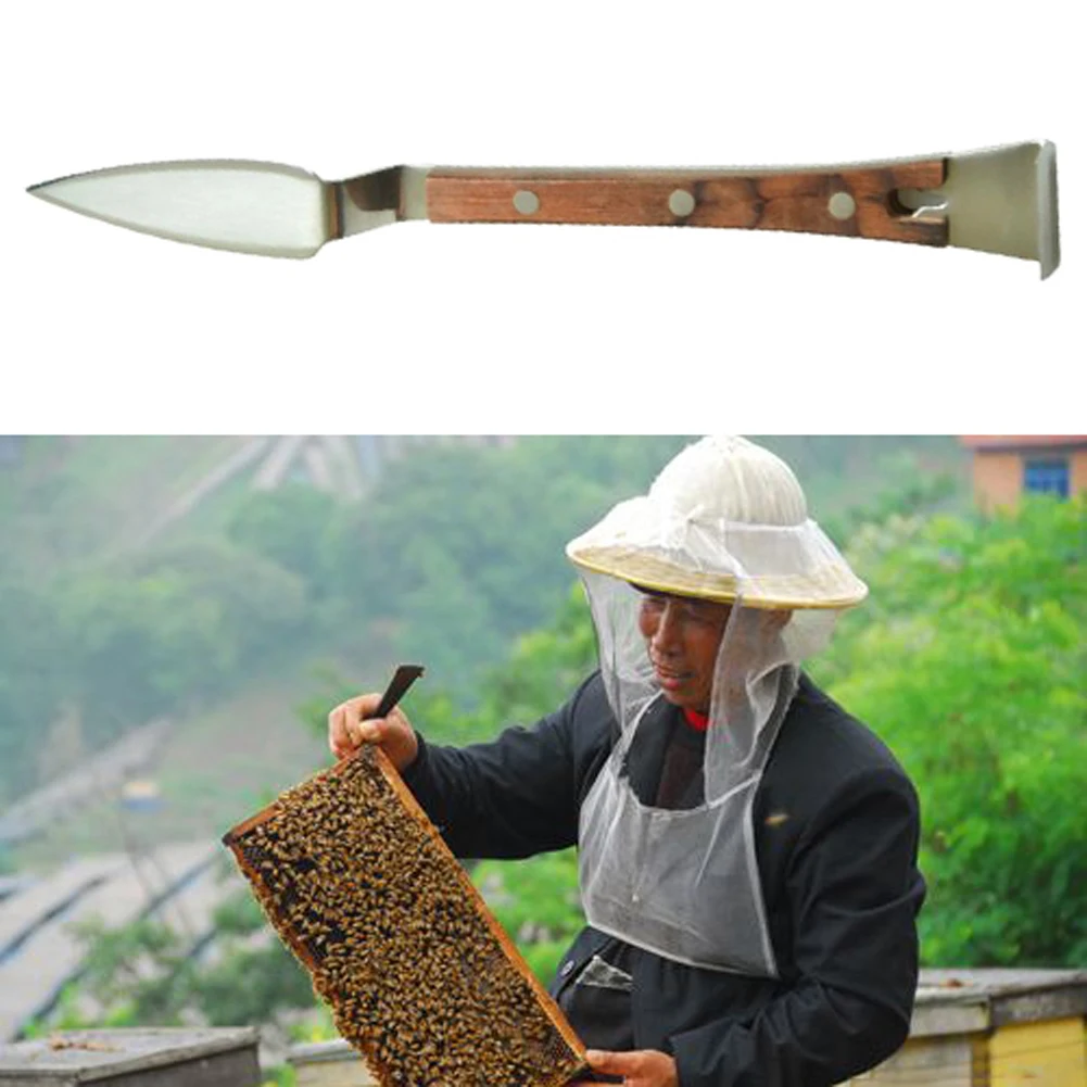 Скребок для пчелиного улья из нержавеющей стали, деревянный нож для пчеловодства, скребок для фермы, пчеловод, мед, инструменты, оборудование, принадлежности 13