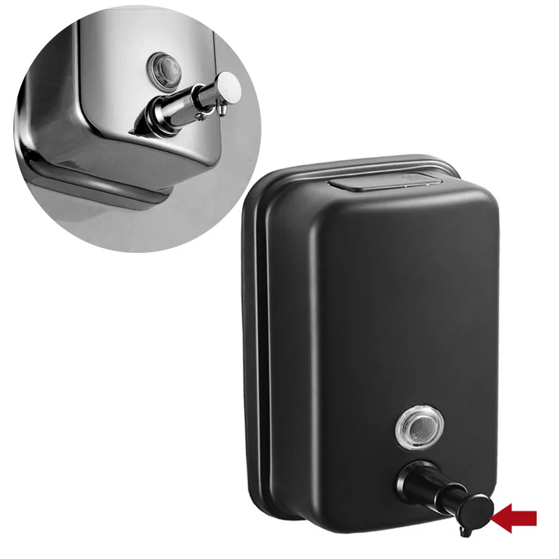 ROVOGO 500/800/1000Ml Black/Mirror Soap Dispenser Wall Mounted, Stainless Steel Bathroom Dispenser for Home Hotel