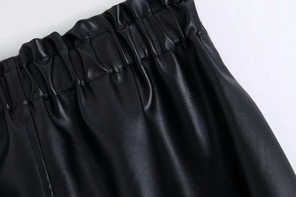 Осень Зима OL элегантные юбки-карандаш миди с высокой талией черные из искусственной кожи Сплит Брендовые юбки с ремнем Женская Новая мода